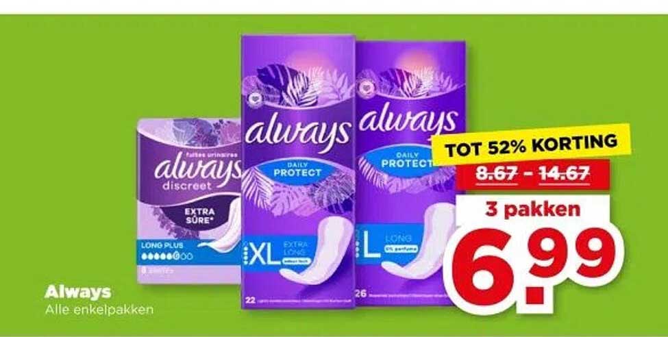 Always - Tot 52% korting!