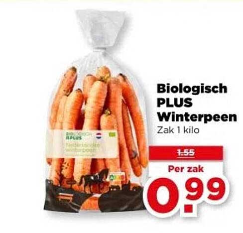 Biologisch PLUS Winterpeen Zak 1 kilo
