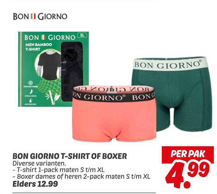 BON GIORNO T-SHIRT OF BOXER