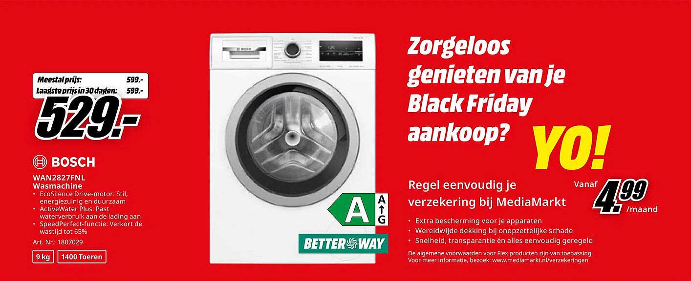 Bosch WAN2827FNL Wasmachine