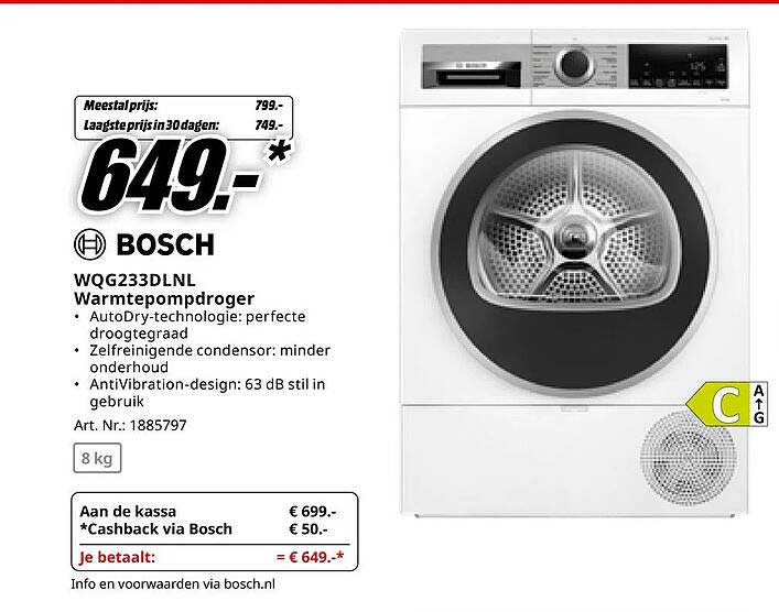 Bosch WQG233DLNL Warmtepompdroger