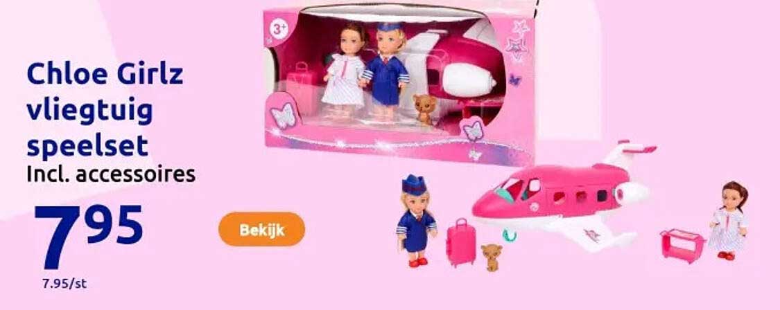 Chloe Girlz vliegtuig speelset Incl. accessoires