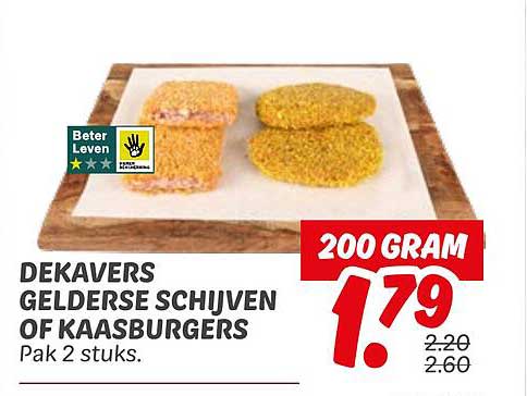 DEKAVERS GELDERSE SCHIJVEN OF KAASBURGERS Pak 2 stuks.