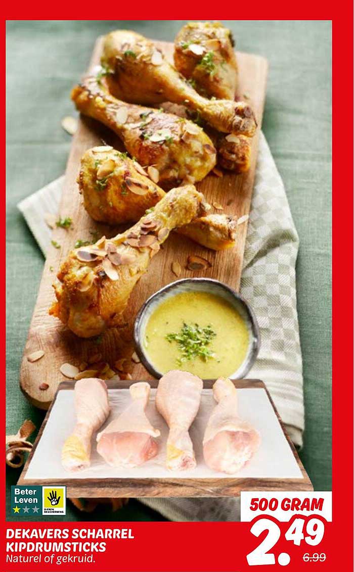 DEKAVERS SCHARREL KIPDRUMSTICKS - Natuurlijk of gekruid