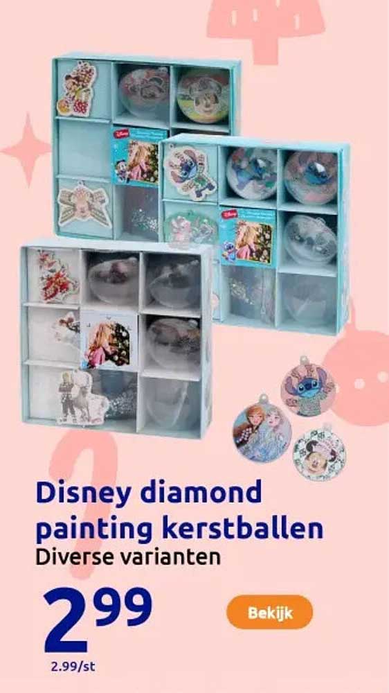 Disney diamond painting kerstballen