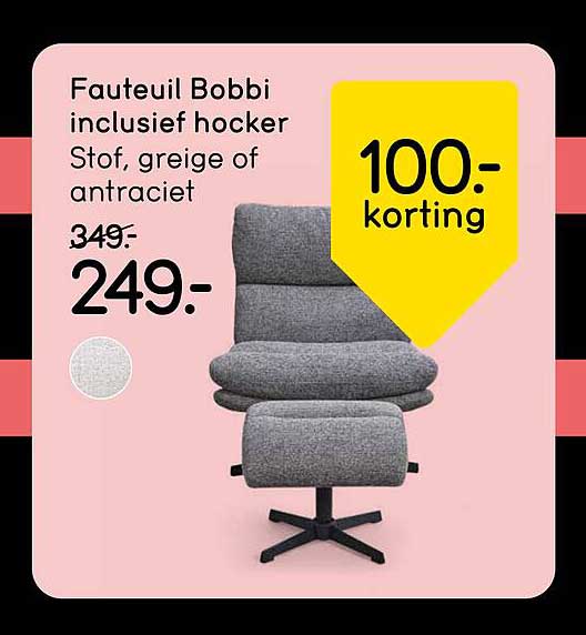Fauteuil Bobbi inclusief hocker