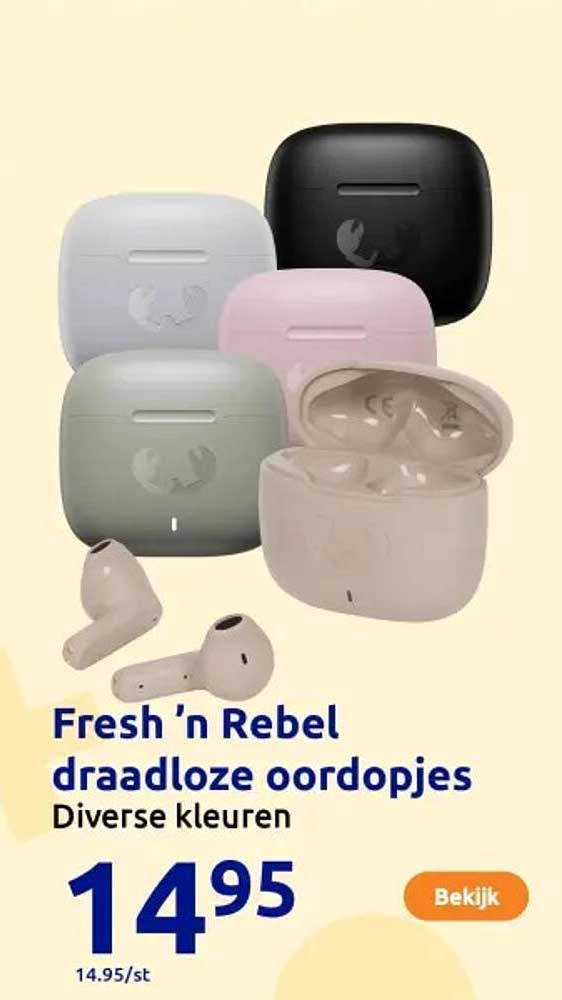 Fresh 'n Rebel draadloze oordopjes Diverse kleuren