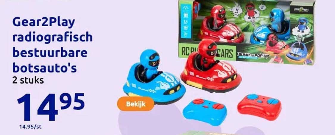 Gear2Play radiografisch bestuurbare botsauto's 2 stuks