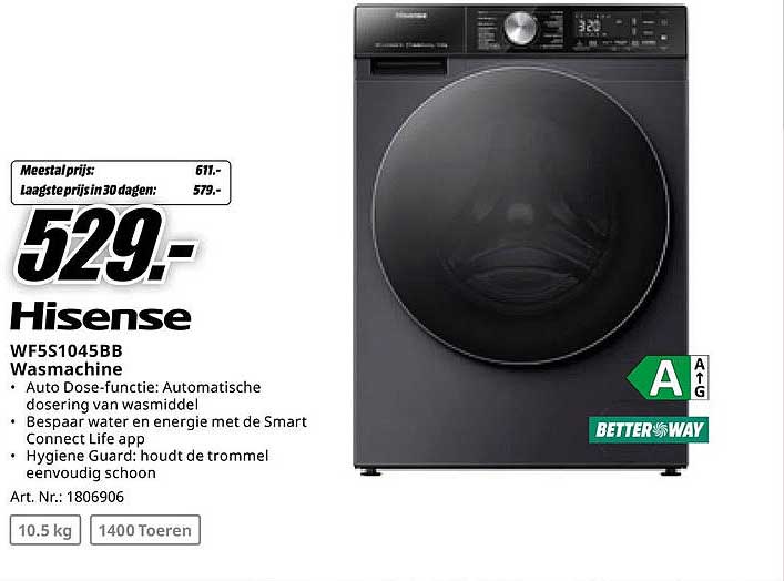Hisense WF5S1045BB Wasmachine