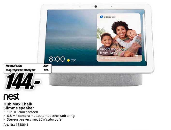 Hub Max Chalk Slimme speaker