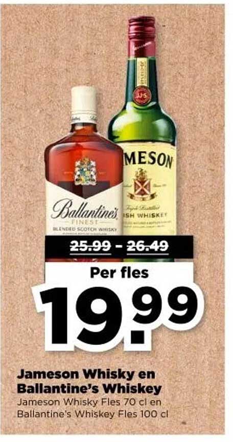 Jameson Whisky en Ballantine's Whiskey