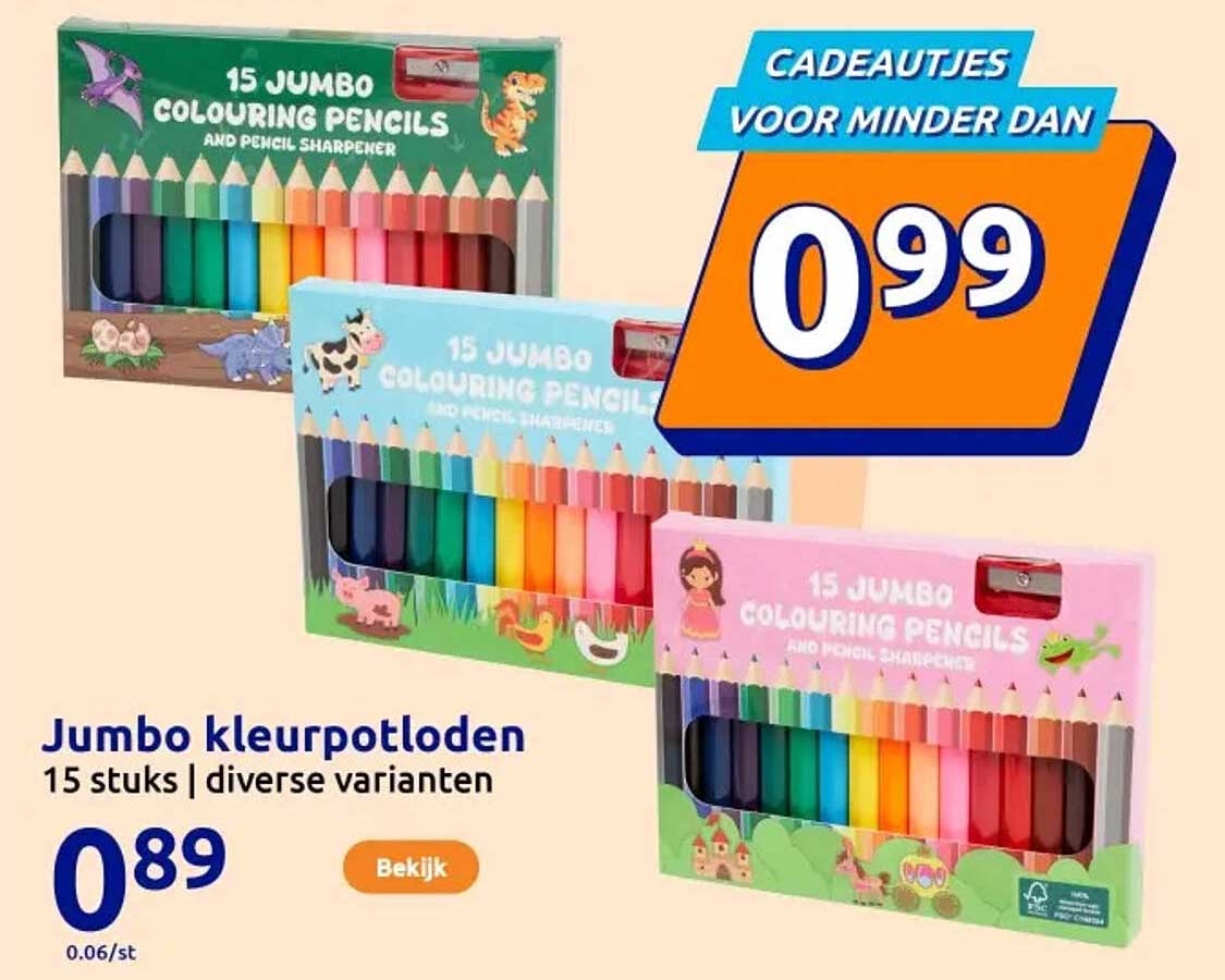Jumbo kleurpotloden 15 stuks | diverse varianten