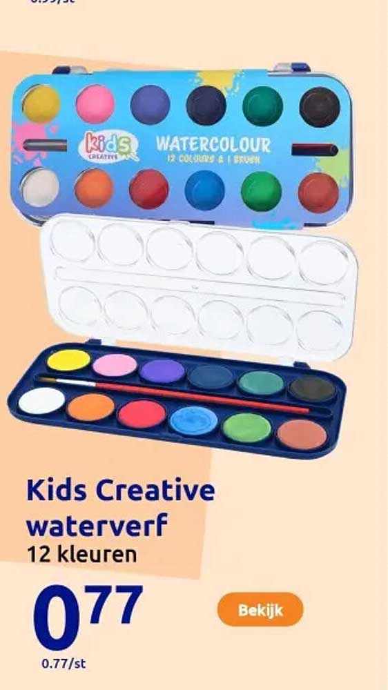 Pixel Game - Waterverf schilderset 12 kleuren met een penseel