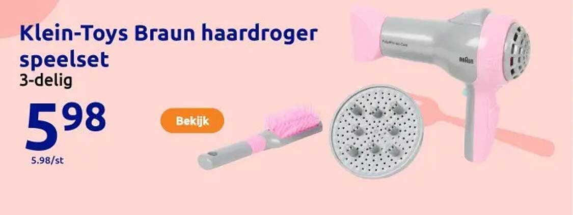 Klein-Toys Braun haardroger speelset