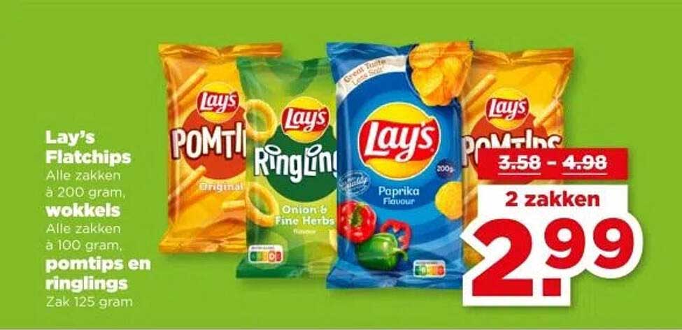 Lay's Flatchips en Ringlings aanbieding
