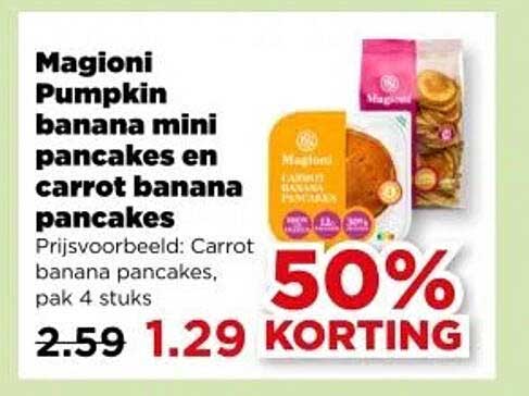 Magioni Pumpkin banana mini pancakes en carrot banana pancakes