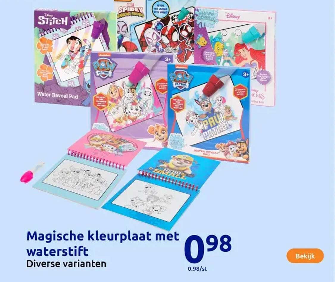 Magische kleurplaat met waterstift