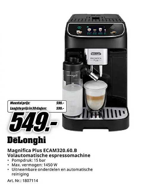 Magnifica Plus ECAM320.60.B Volautomatische espressomachine