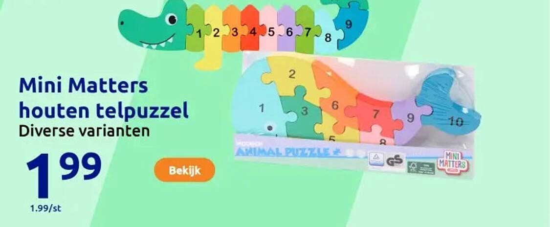 Mini Matters houten telpuzzel