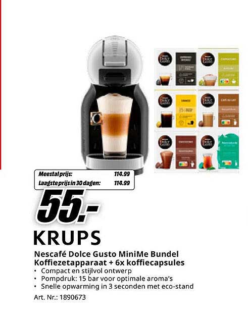 Nescafé Dolce Gusto MiniMe Bundel Koffiemachine + 6x koffiecapsules