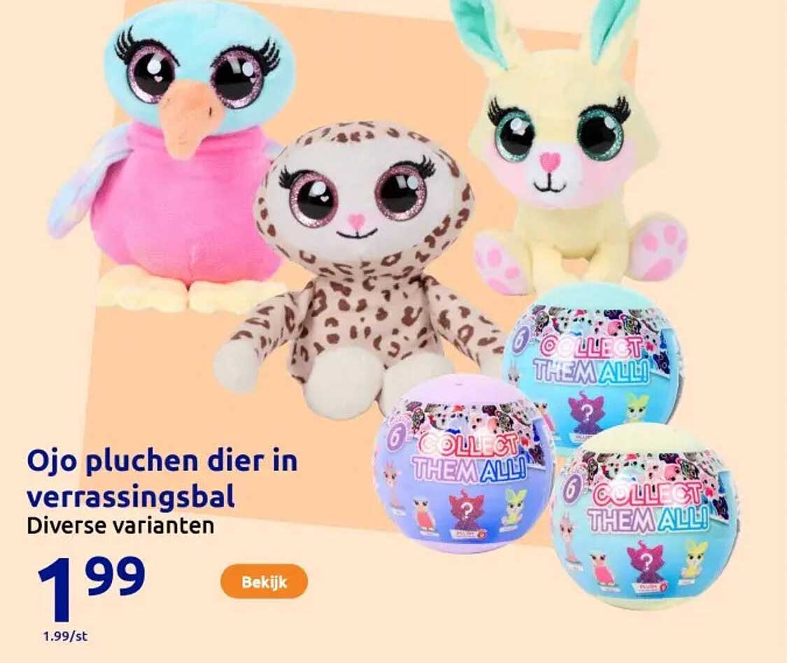 Ojo pluchen dier in verrassingsbal