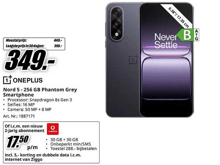 OnePlus Nord 5 - 256 GB Phantom Grey Smartphone
