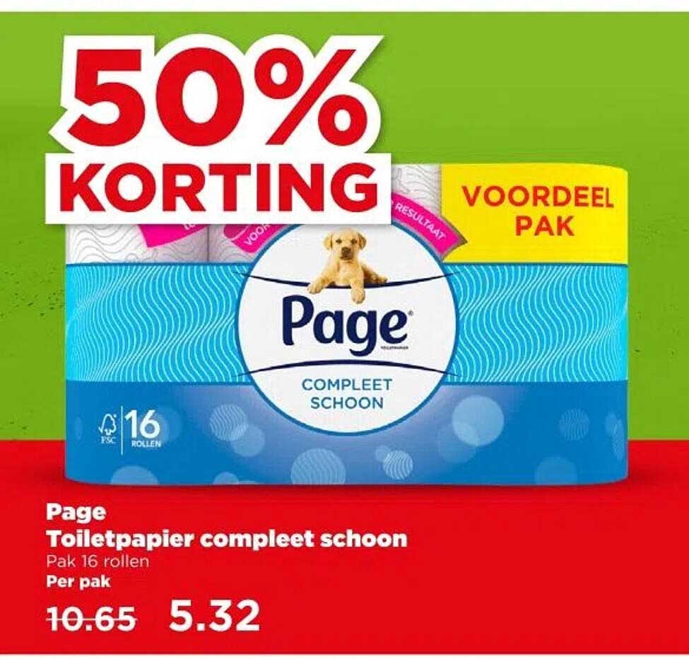 Page Toiletpapier compleet schoon