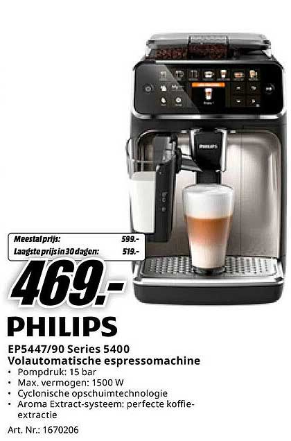 PHILIPS EP5447/90 Series 5400 Volautomatische espressomachine
