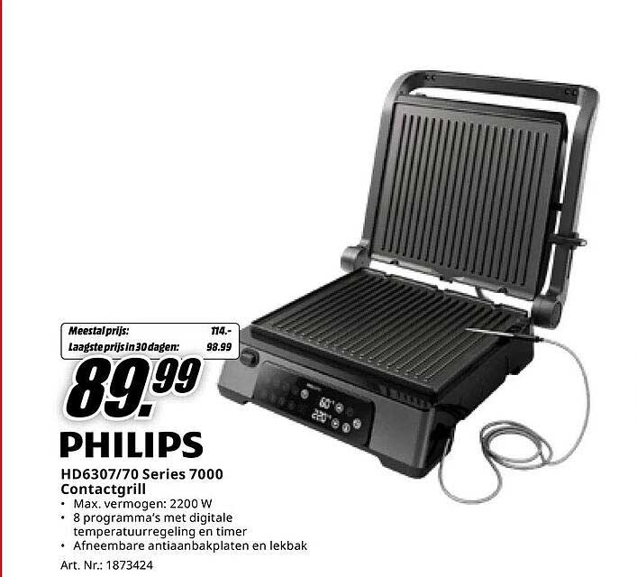 PHILIPS HD6307/70 Series 7000 Contactgrill