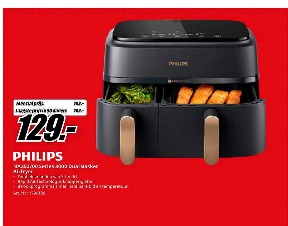 PHILIPS NA352/00 Series 3000 Dual Basket Airfryer