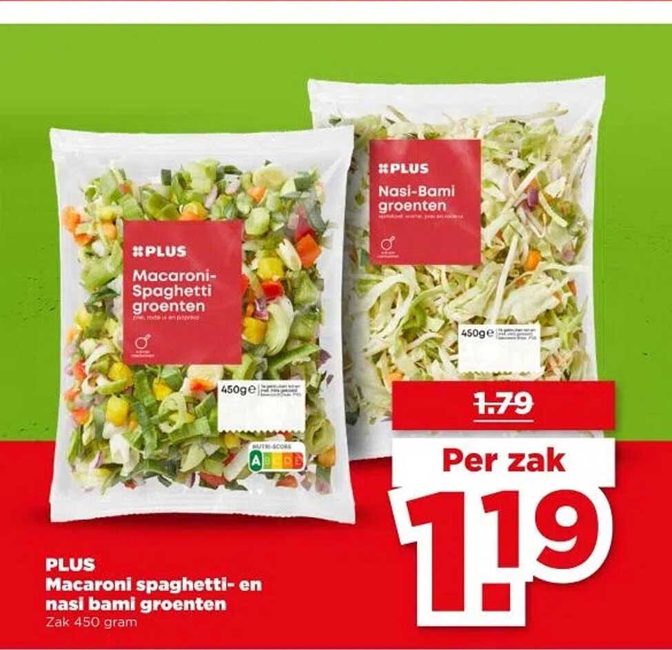 PLUS Macaroni-Spaghetti- en Nasi Bami Groenten
