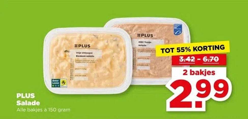 PLUS Salade Alle bakjes à 150 gram