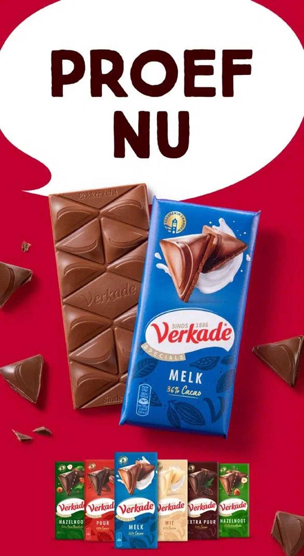 Proef nu Verkade Melkchocolade 36% Cacao