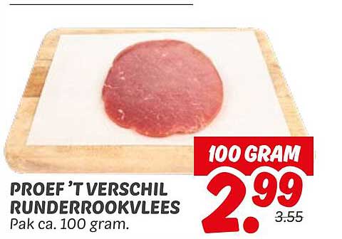 PROEF ’T VERSCHIL RUNDROOKVLEES