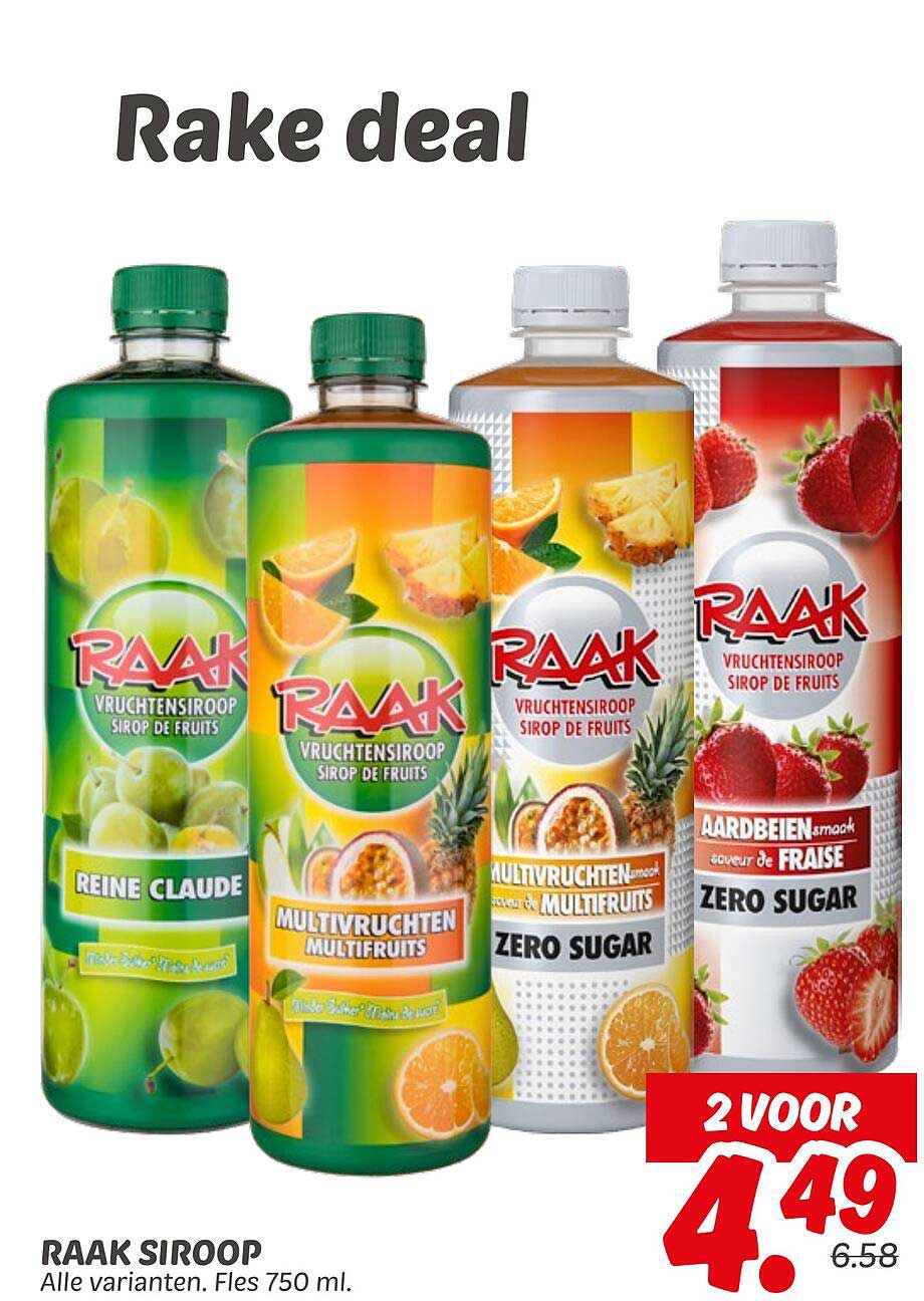 RAAK SIROOP - 2 VOOR 4.49