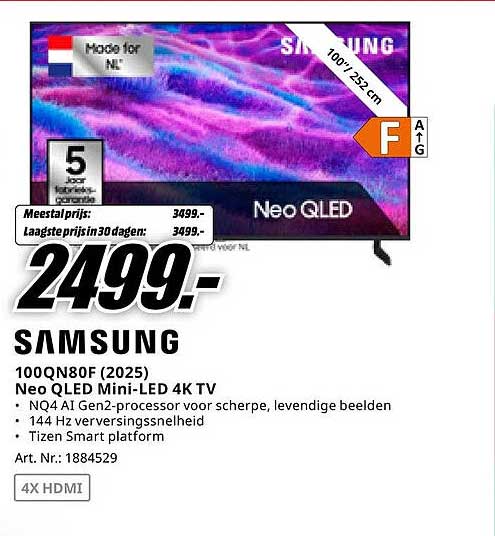 Samsung Neo QLED Mini-LED 4K TV 100QN80F (2025)