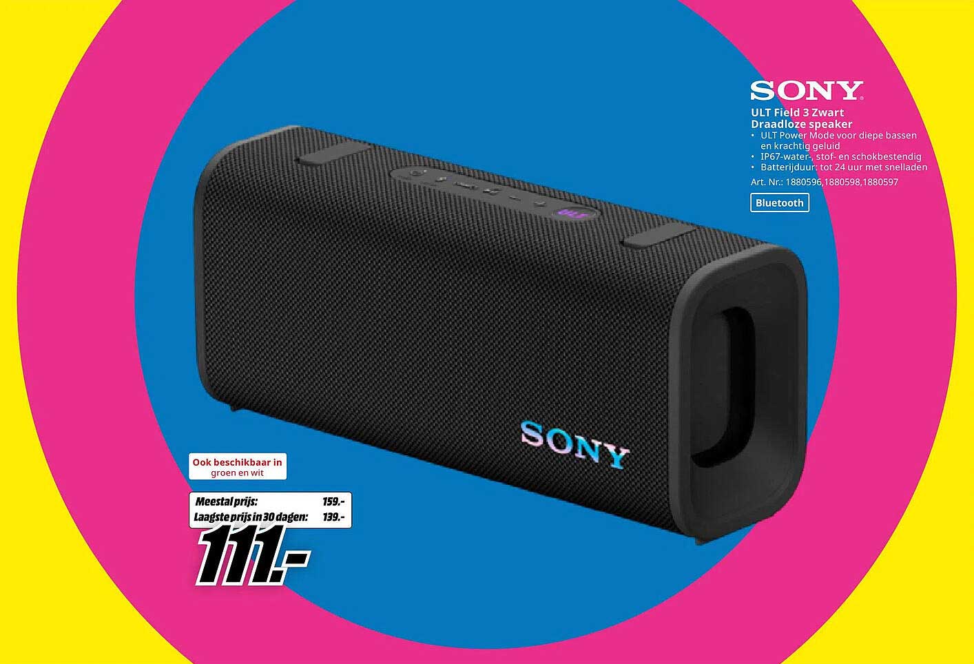 Sony ULT Field 3 Zwart Draadloze speaker