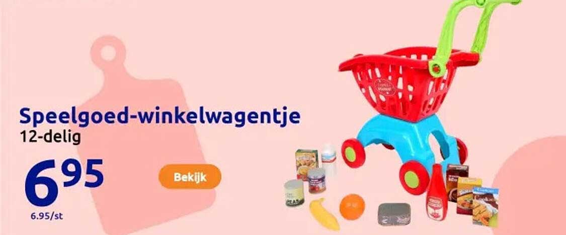 Speelgoed-winkelwagentje 12-delig