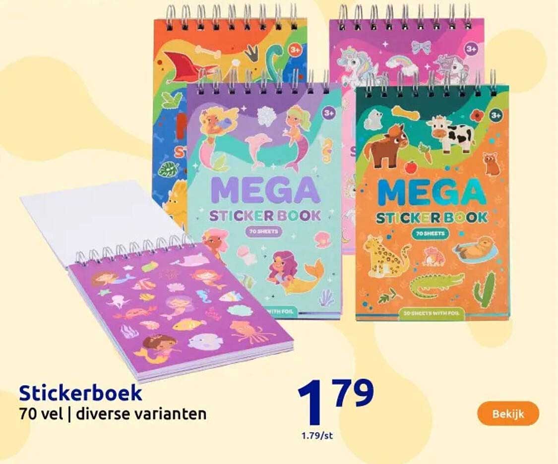 Stickerboek 70 vel | diverse varianten