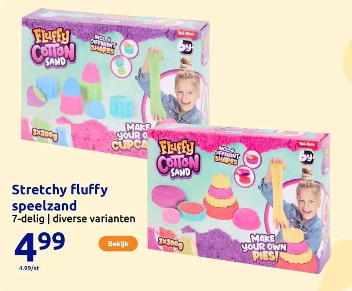 Stretchy fluffy speelzand