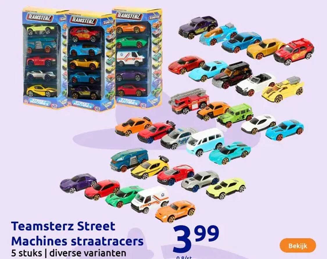 Teamsterz Street Machines straatracers 5 stuks | diverse varianten