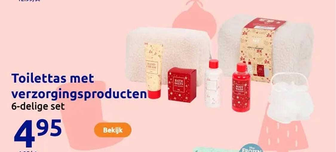 Toilettas met verzorgingsproducten 6-delige set