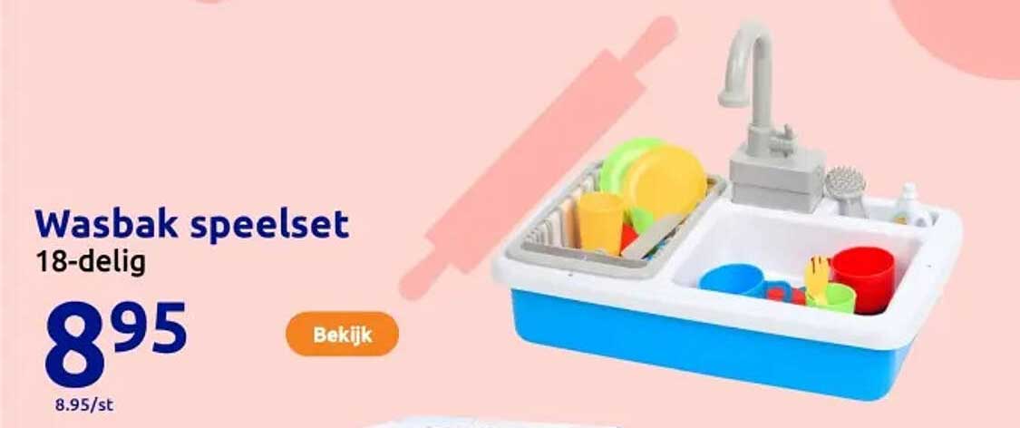 Wasbak speelset 18-delig