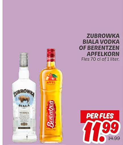 ZUBROWKA BIALA VODKA OF BERENTZEN APFELKORN