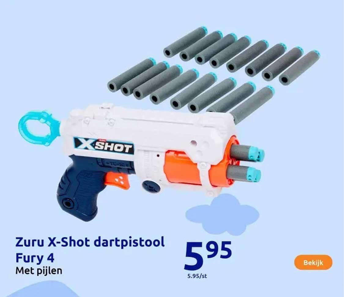 Zuru X-Shot dartpistool Fury 4 Met pijlen