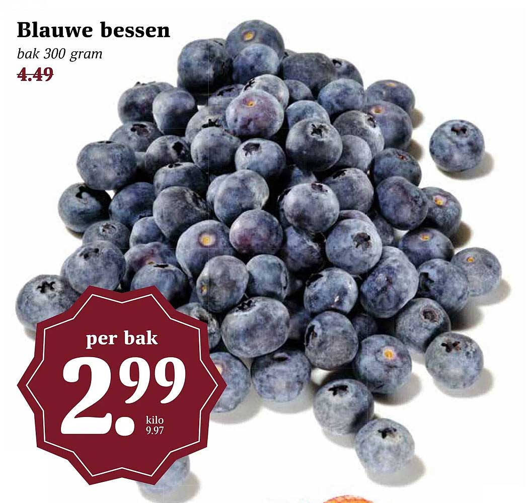 Blauwe Bessen Bak 300 Gram Aanbieding bij Coop - FolderFeest.nl