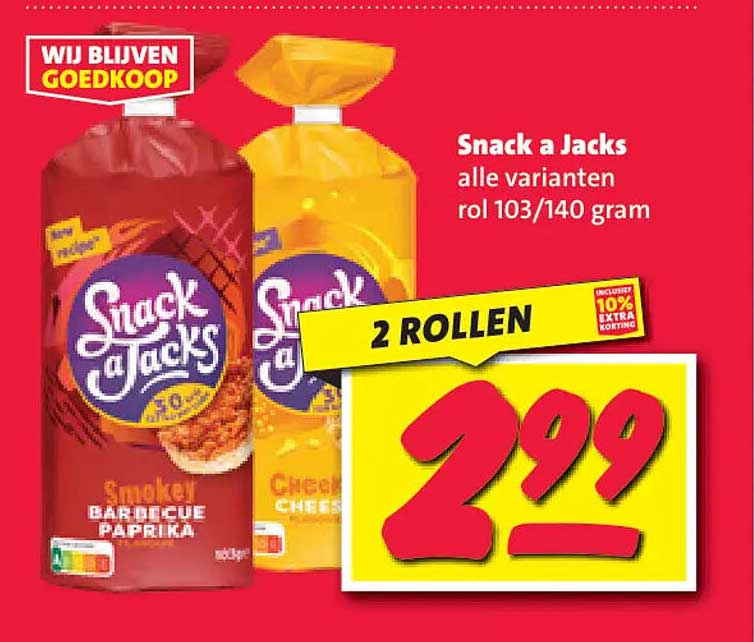 Snack Max Rol Snack A Jacks Alle Varianten Rol 103/140 Gram Aanbieding bij Nettorama ...