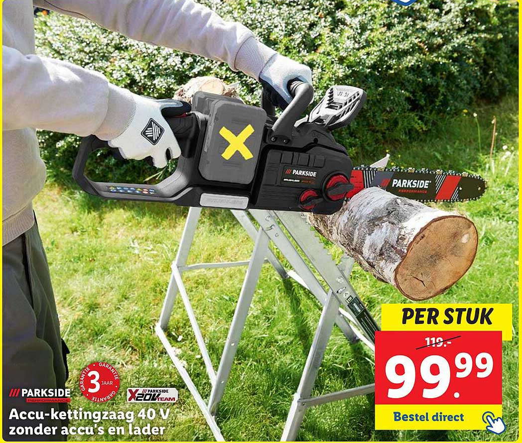 Accu-kettingzaag 40 V zonder accu's en lader