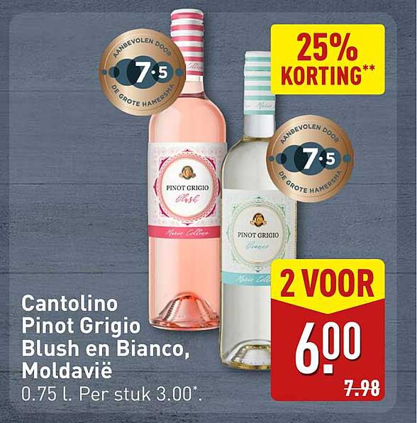 Cantolino Pinot Grigio Blush en Bianco, Moldavië