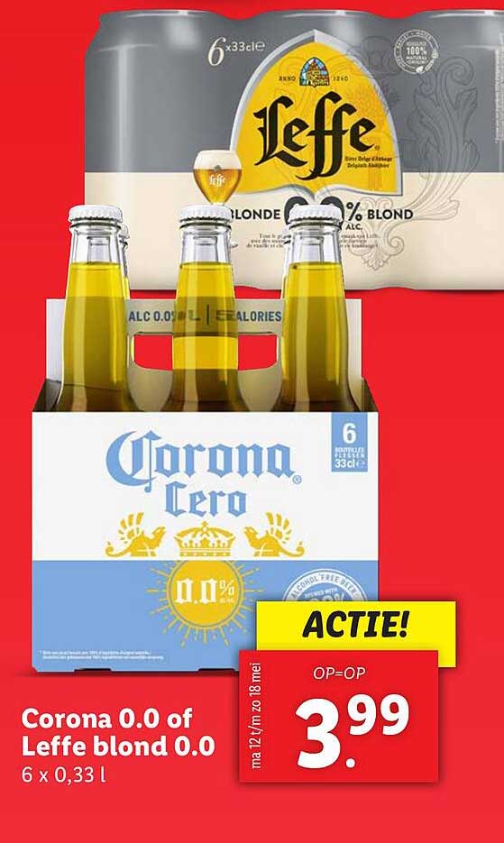 Corona 0.0 of Leffe blond 0.0